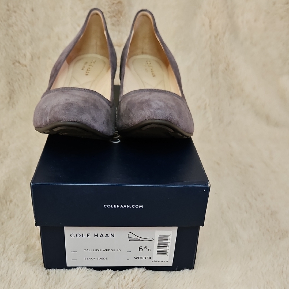 Cole Haan Tali Luxe Women's Gray Suede Flats